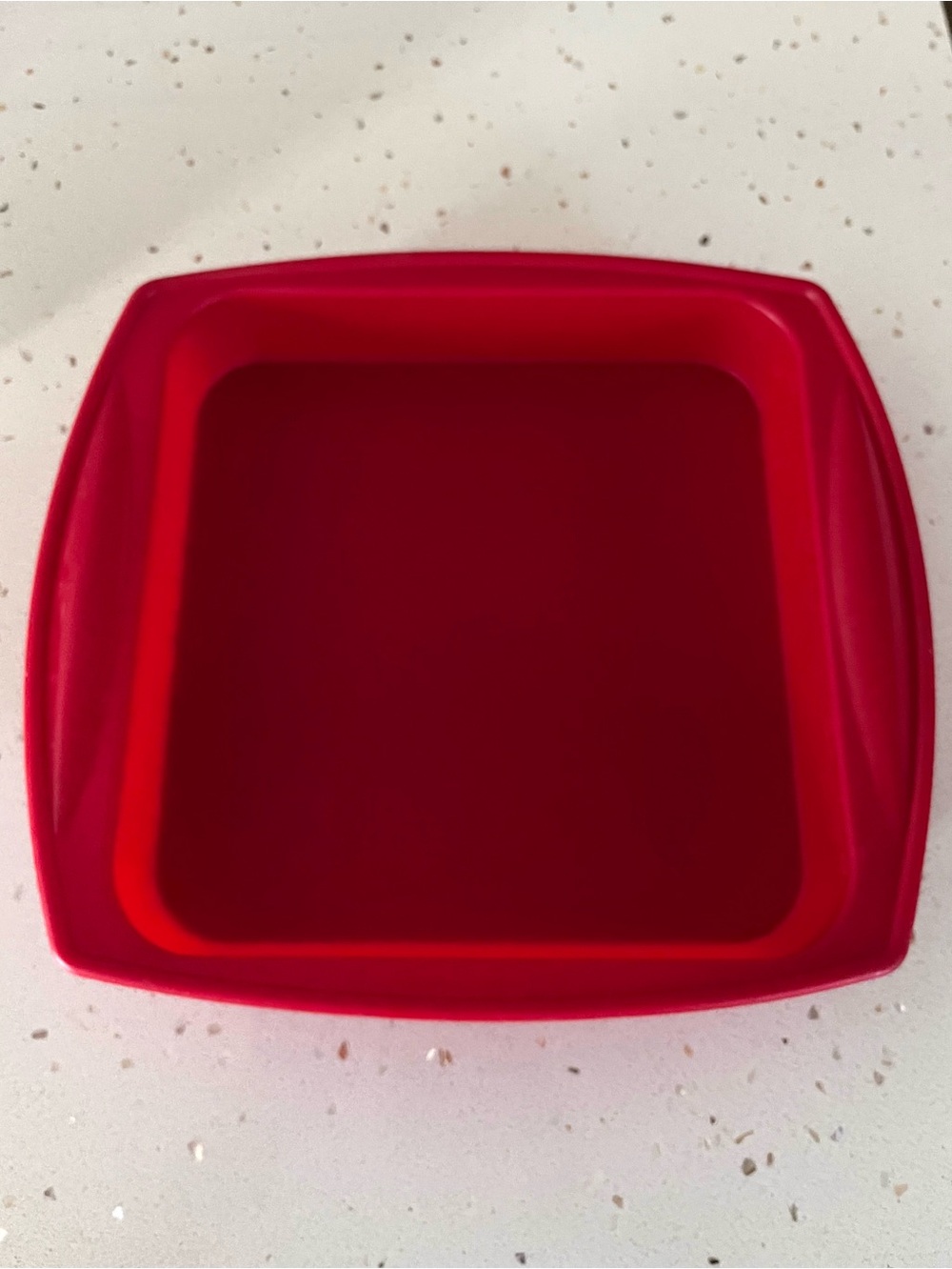 Red square silicone mold 10x10” baking pan